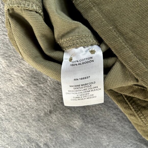 JEREMIAH Long Sleeve Button Down Corduroy Overshirt in Mossy Green MEN'S LARGE - Picture 7 of 9